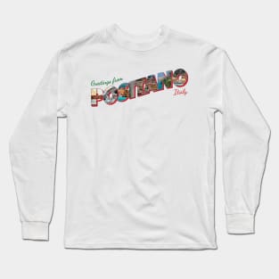 Greetings from Positano in Italy Vintage style retro souvenir Long Sleeve T-Shirt